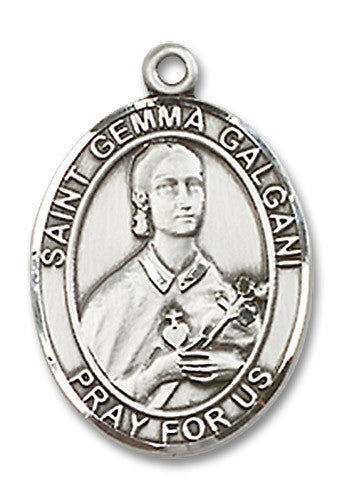 Extel Medium Oval Sterling Silver St. Gemma Galgani Medal, Made in USA