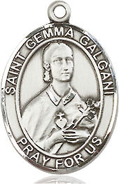 Extel Medium Oval Sterling Silver St. Gemma Galgani Medal, Made in USA