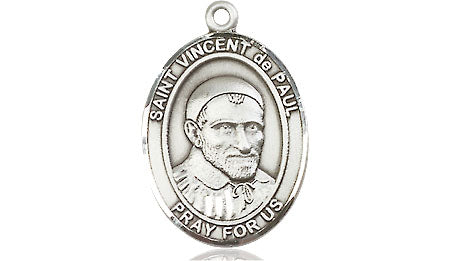 Extel Medium Oval Pewter St. Vincent de Paul Medal, Made in USA