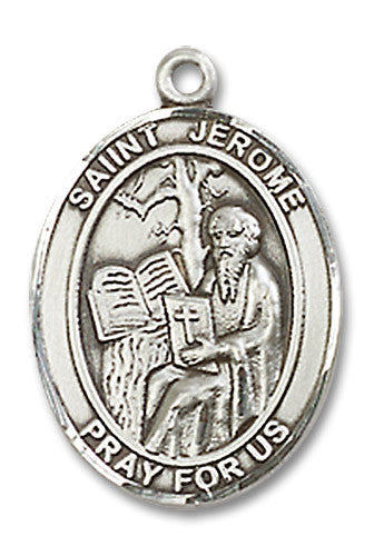 Extel Medium Oval Sterling Silver St. Jerome Medal, Made in USA