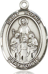 Extel Medium Oval Pewter St. Sophia Pendant with 18" chain, Made in USA