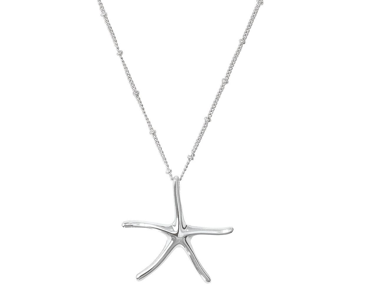 Periwinkle 18' Classic Silver Starfish Pendant Necklace