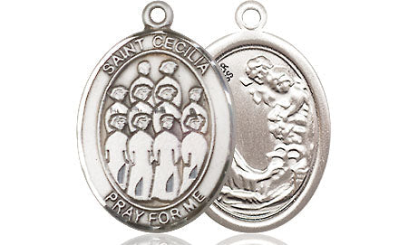 Extel Medium Pewter St. Cecilia Choir Medal Pendant Necklace Charm for Singer Musician