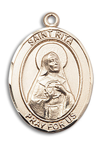 Extel Medium 14kt Gold Filled St. Rita Baseball Medal Pendant Necklace Charm for Baseball Player