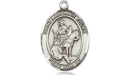 Extel Medium Oval Pewter St. Martin of Tours Medal, Made in USA