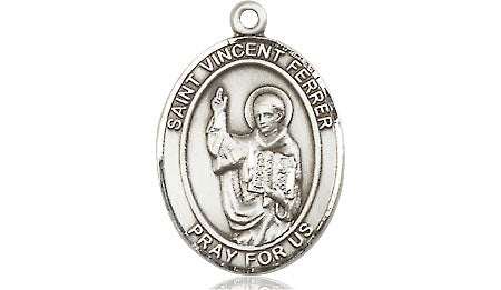 Extel Medium Oval Pewter St. Vincent Ferrer Medal, Made in USA