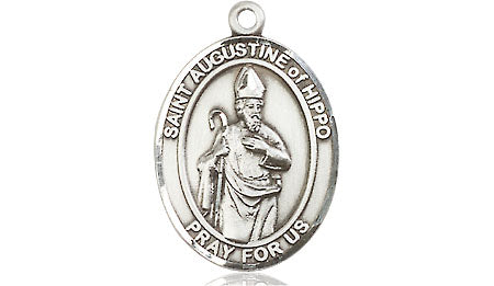 Extel Medium Oval Pewter St. Augustine of Hippo Medal, Made in USA