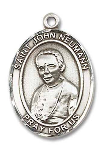 Extel Medium Oval Sterling Silver St. John Neumann Medal, Made in USA