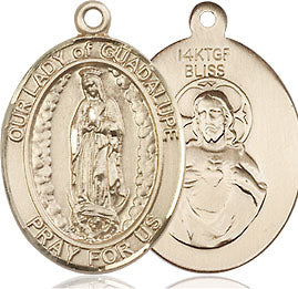 Extel Medium Oval  14kt Gold Filled Our Lady of Guadalupe Pendant with 18" chain