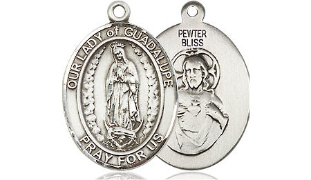 Extel Medium Oval Pewter Our Lady of Guadalupe Medal