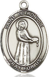 Extel Medium Oval Sterling Silver St. Petronille Medal, Made in USA