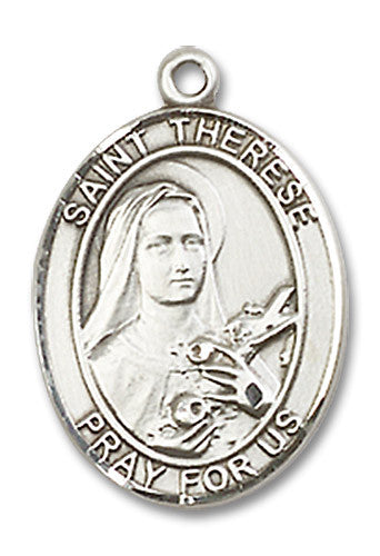 Extel Medium Oval Sterling Silver St. Therese of Lisieux Medal, Made in USA