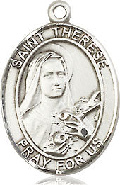 Extel Medium Oval Sterling Silver St. Therese of Lisieux Medal, Made in USA