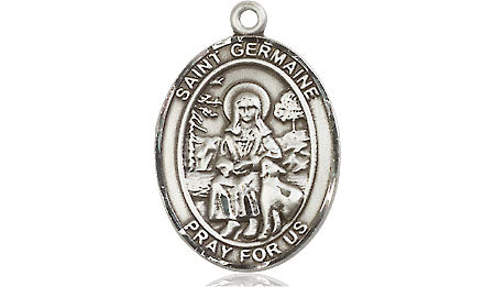 Extel Medium Oval Pewter St. Germaine Cousin Medal, Made in USA