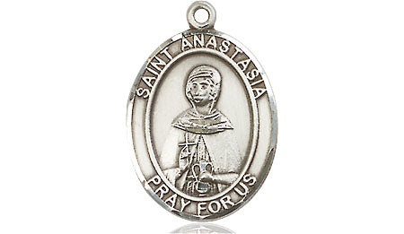 Extel Medium Oval Pewter St. Anastasia Medal, Made in USA