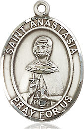 Extel Medium Oval Pewter St. Anastasia Medal, Made in USA