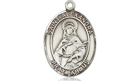 Extel Medium Oval Pewter St. Alexandra Medal, Made in USA