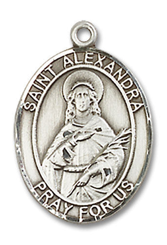 Extel Medium Oval Sterling Silver St. Alexandra Medal, Made in USA