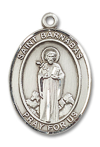 Extel Medium Oval Sterling Silver St. Barnabas Medal, Made in USA