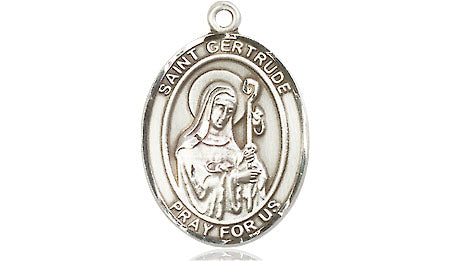 Extel Medium Oval Pewter St. Gertrude of Nivelles Medal, Made in USA