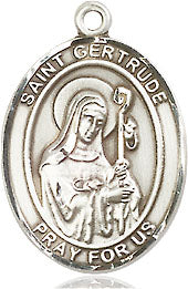 Extel Medium Oval Pewter St. Gertrude of Nivelles Medal, Made in USA