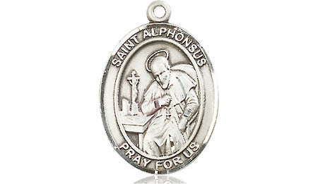 Extel Medium Oval Pewter St. Alphonsus Medal, Made in USA