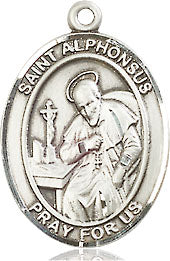 Extel Medium Oval Pewter St. Alphonsus Medal, Made in USA