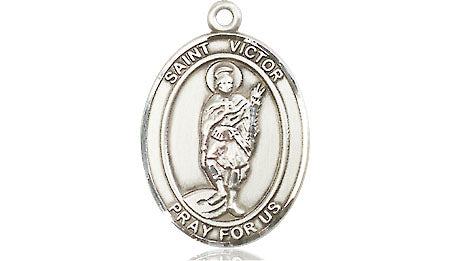 Extel Medium Oval Pewter St. Victor of Marseilles Medal, Made in USA