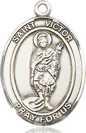 Extel Medium Oval Pewter St. Victor of Marseilles Medal, Made in USA