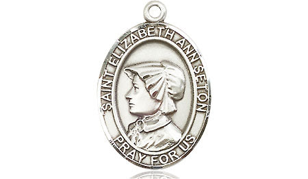 Extel Medium Oval Pewter St. Elizabeth Ann Seton Medal, Made in USA