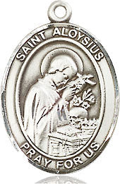 Extel Medium Oval Pewter St. Aloysius Gonzaga Medal, Made in USA