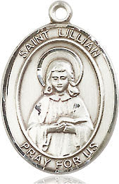 Extel Medium Oval Pewter St. Lillian Pendant with 18" chain, Made in USA