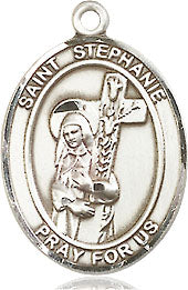 Extel Medium Oval Pewter St. Stephanie Medal, Made in USA