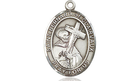 Extel Medium Oval Pewter St. Bernard of Clairvaux Medal, Made in USA