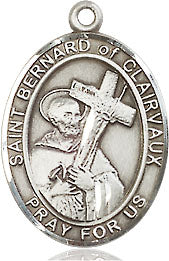 Extel Medium Oval Pewter St. Bernard of Clairvaux Medal, Made in USA