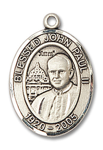 Extel Medium Oval Sterling Silver St. John Paul II Medal, Made in USA