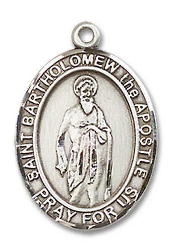 Extel Medium Oval Sterling Silver St. Bartholomew the Apostle Medal, Made in USA