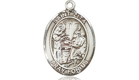 Extel Medium Oval Pewter St. Zita Medal, Made in USA