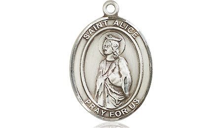 Extel Medium Oval Pewter St. Alice Medal, Made in USA