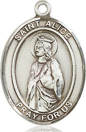 Extel Medium Oval Pewter St. Alice Medal, Made in USA