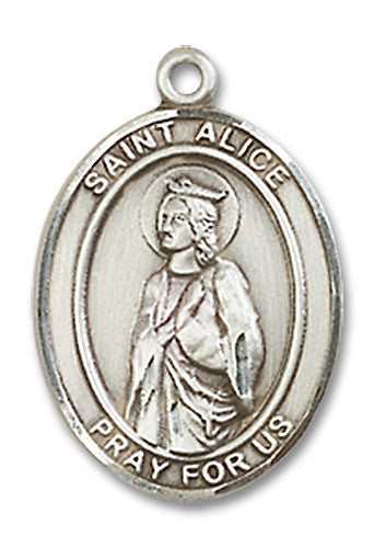 Extel Medium Oval Sterling Silver St. Alice Medal, Made in USA