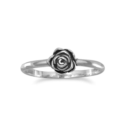 Extel Small Oxidized Rose Ring