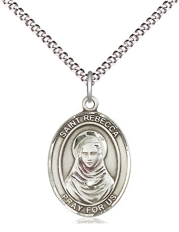 Extel Medium Oval Pewter St. Rebecca Pendant with 18" chain, Made in USA