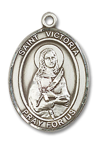 Extel Medium Oval Sterling Silver St. Victoria Medal, Made in USA