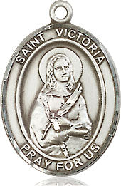 Extel Medium Oval Sterling Silver St. Victoria Medal, Made in USA