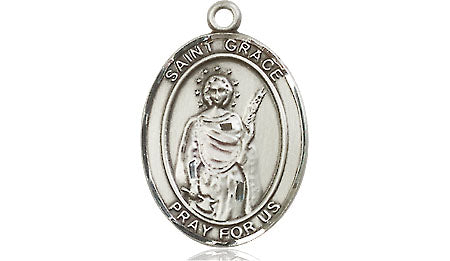 Extel Medium Oval Pewter St. Grace Medal, Made in USA