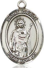 Extel Medium Oval Pewter St. Grace Medal, Made in USA