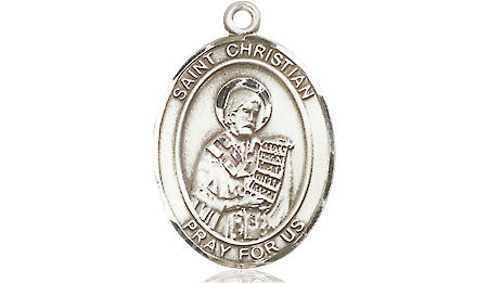 Extel Medium Oval Pewter St. Christian Demosthenes Medal, Made in USA