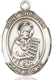 Extel Medium Oval Pewter St. Christian Demosthenes Medal, Made in USA