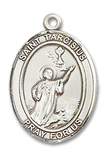 Extel Medium Oval Sterling Silver St. Tarcisius Medal, Made in USA